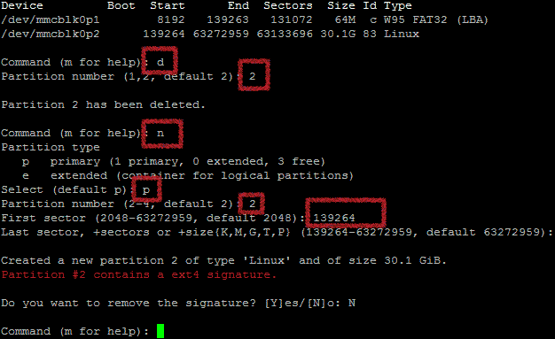 Step4 Delete and recreate partitions