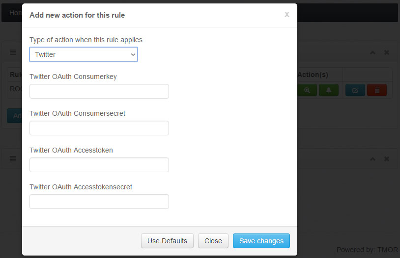 ADD ACTION TO TWITTER