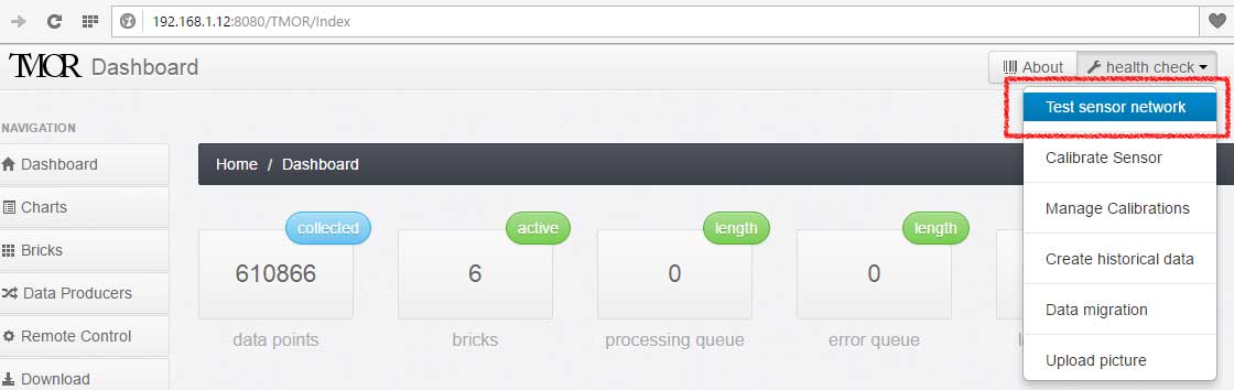 HOW TO START THE TEST SENSOR NETWORK