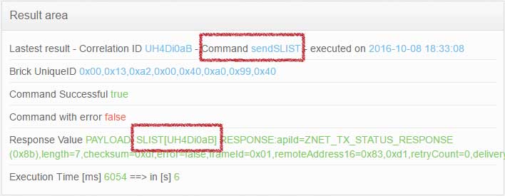 SUCCESSFUL REQUEST SENSOR LIST COMMAND EXAMPLE